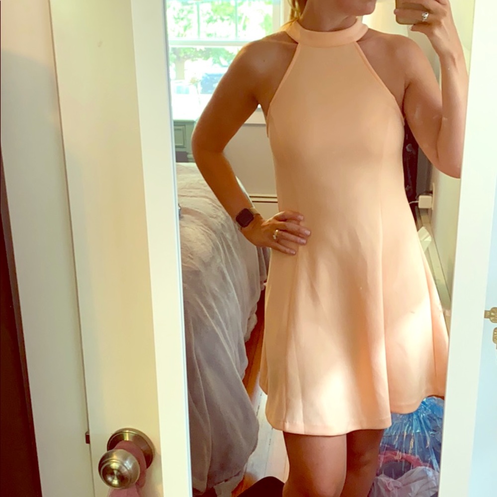 Forever 21 peach high neck dress fit and flare